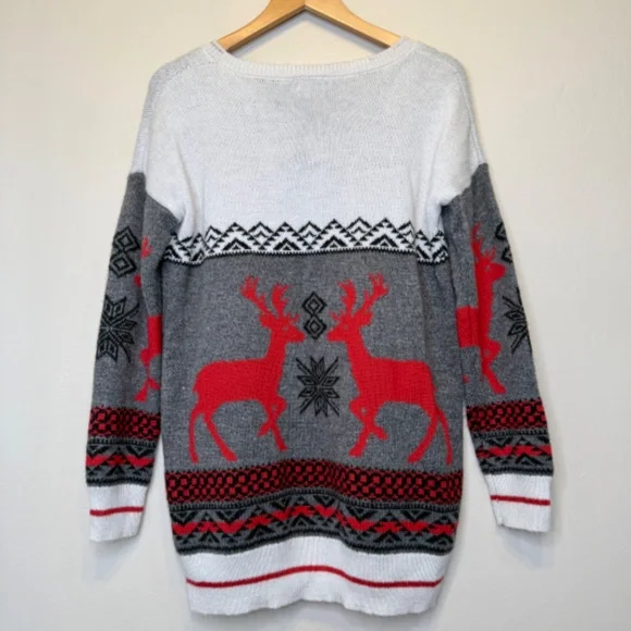 Mossimo | Thick Knit Fair Isle Reindeer Chunky Ugly Christmas Sweater - Picture 3 of 9